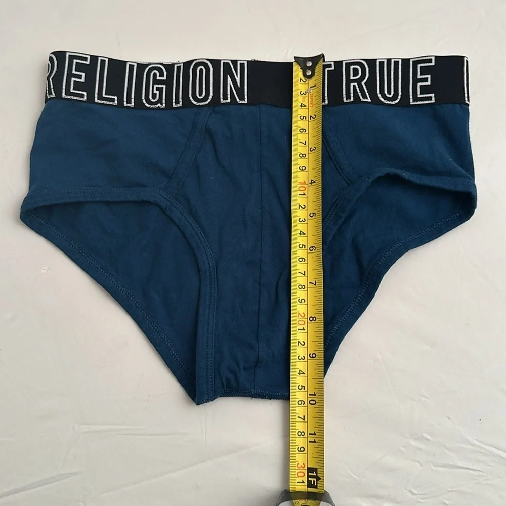 True Religion teal and black logo briefs